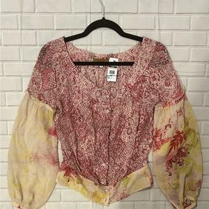 Kenzo Pink and Cream Patterned Blouse